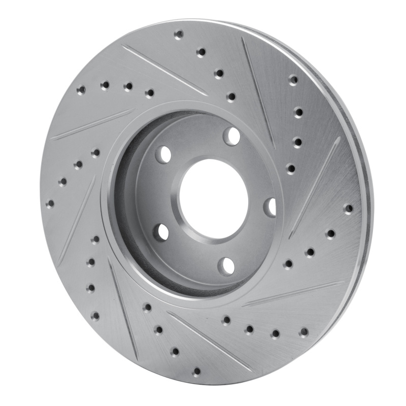 Ford Transit Connect Brake Rotor (1) - Front Left - R1 Concepts - Drilled & Slotted - Silver - `10-`13